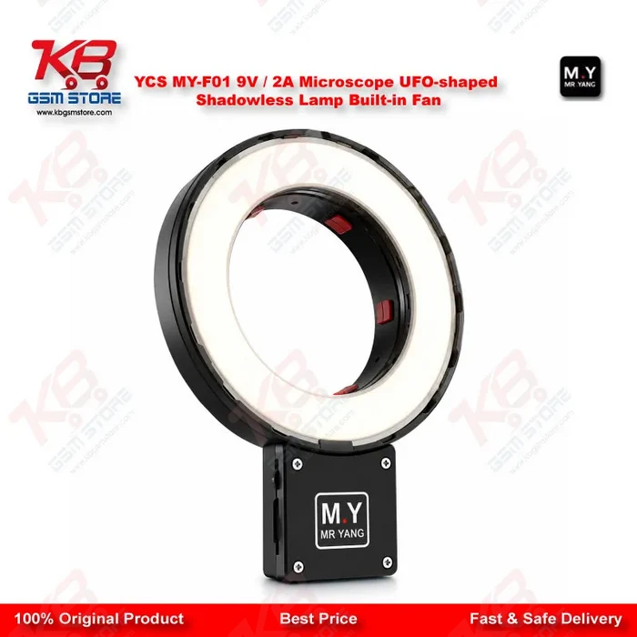 YCS MY-F01 UFO Shadowless Microscope Ring Light – 280 LED 1500LM with Cooling Fan