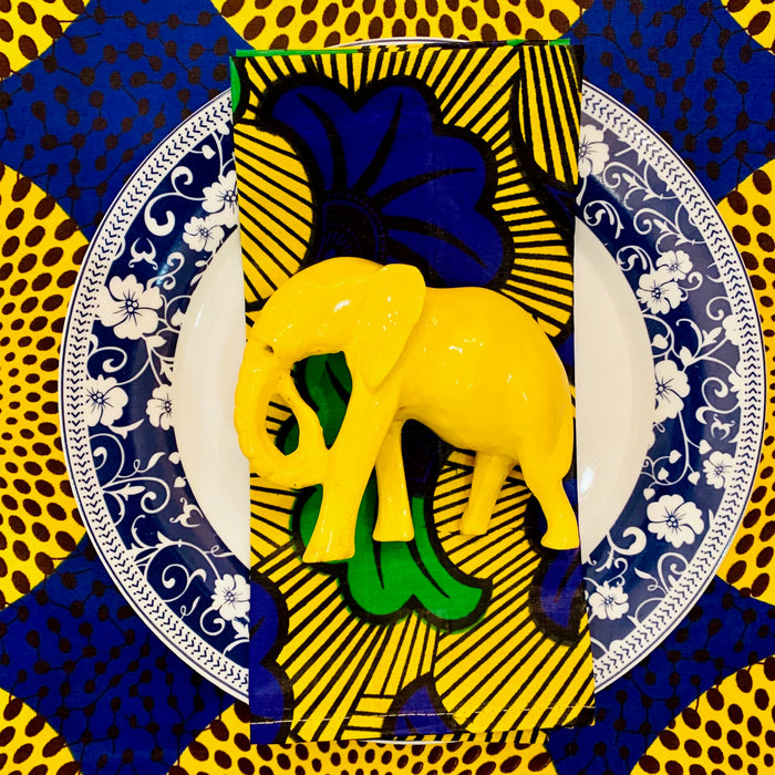 Yellow Elephant Napkin Rings - Ring Set