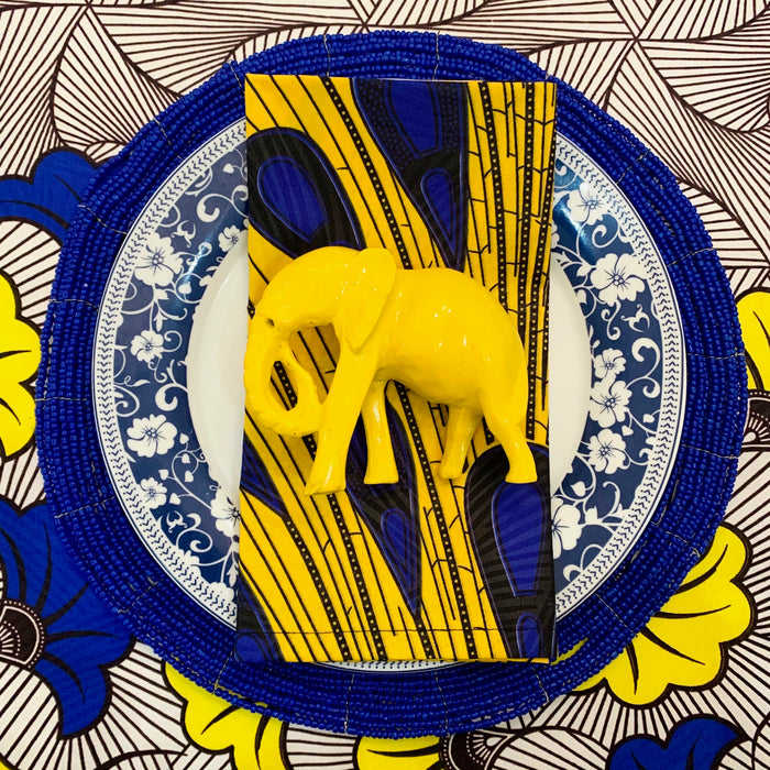 Yellow Elephant Napkin Rings - Ring Set