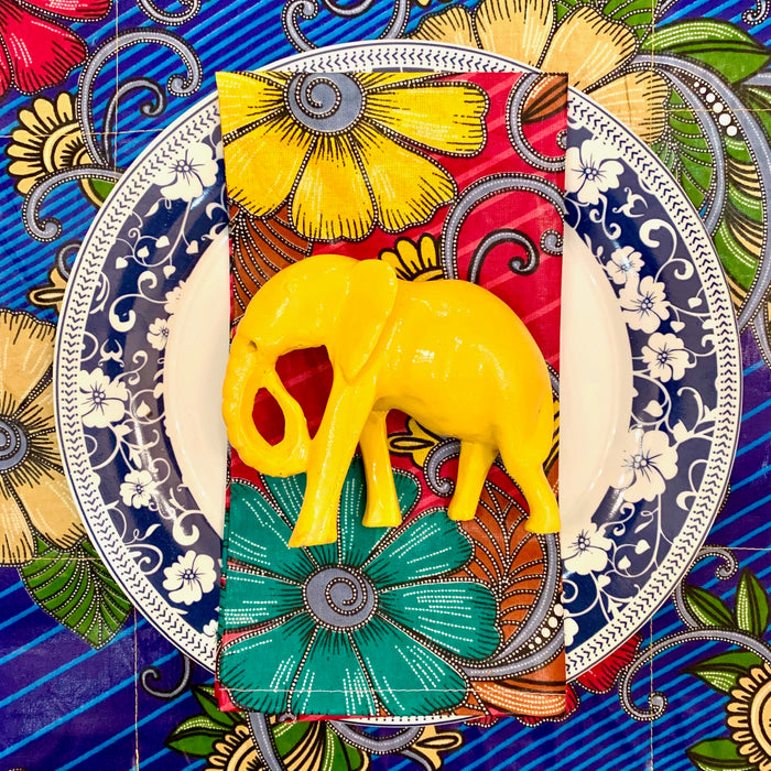 Yellow Elephant Napkin Rings - Ring Set