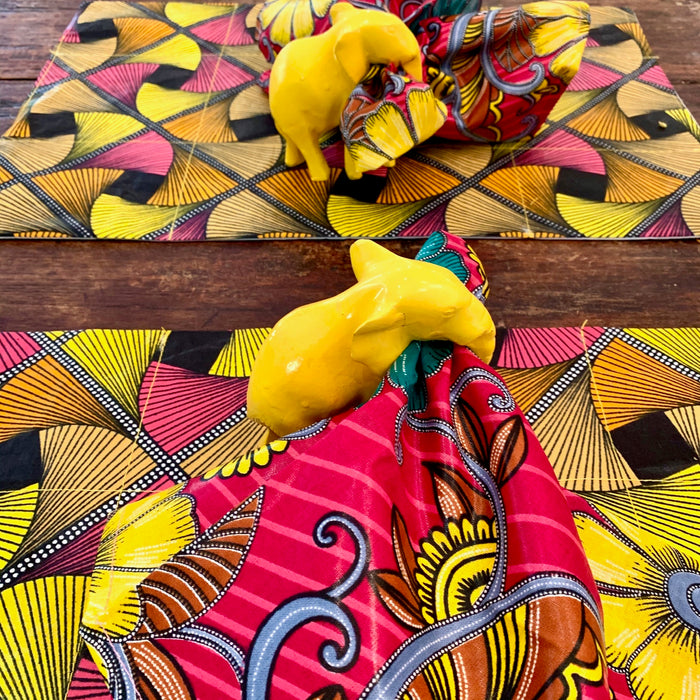 Yellow Elephant Napkin Rings - Ring Set