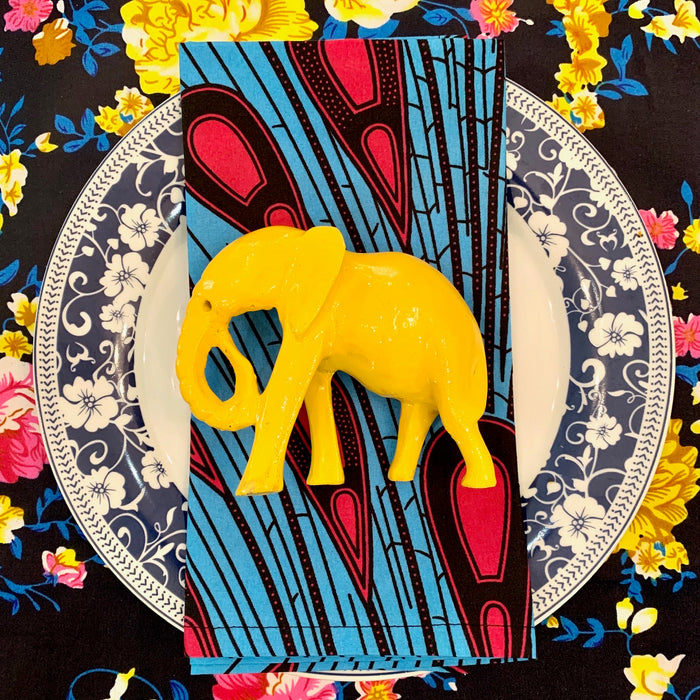 Yellow Elephant Napkin Rings - Ring Set
