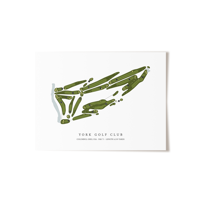 York Golf Club | Golf Course Map | Unframed