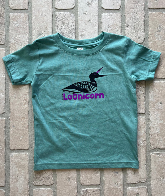 Youth T-Shirt - Loonicorn (Turquoise & Purple)