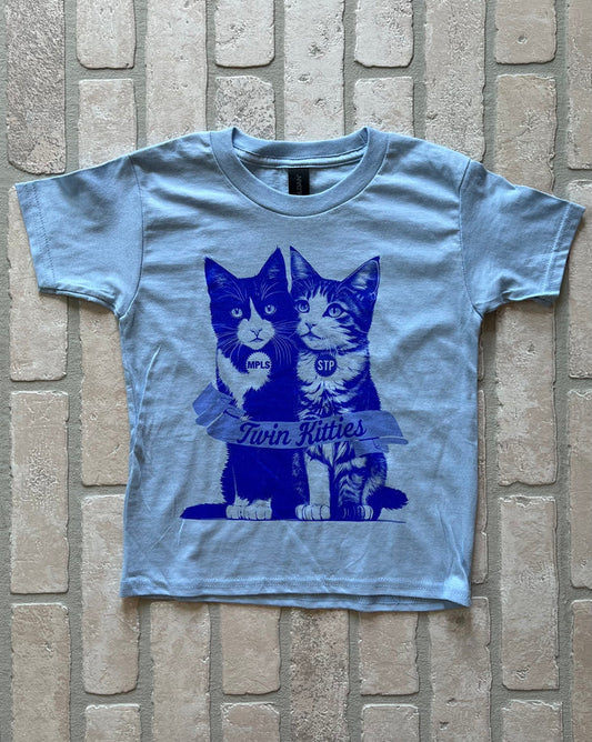 Youth T-Shirt - Twin Kitties (Blue)