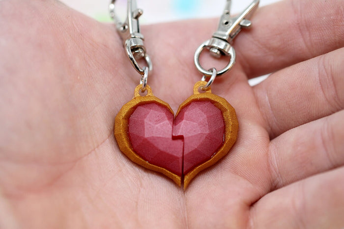 Zelda Companion Heart Container Glow in the Dark Necklace/ Keychain for Legend of Zelda Gamers and Video Game Lovers