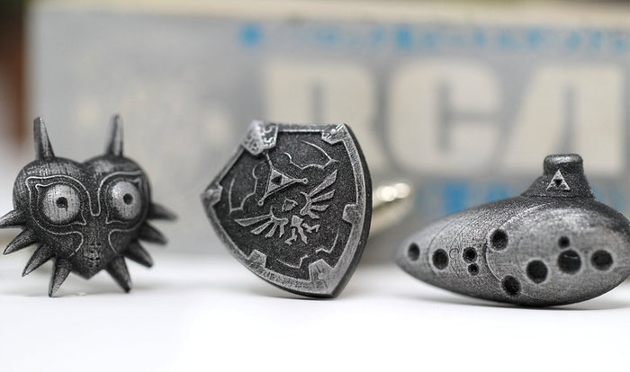Zelda Cufflinks *Majoras Mask, Ocarina, Hylian Shield* Legend of Zelda Breath of the Wild - Nintendo/Zelda Gift