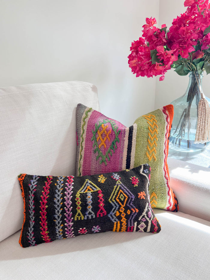 Zephyr Lumbar Kilim Pillow (8x16)